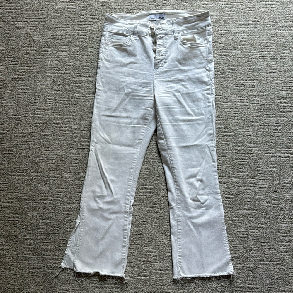 Vervet by Flying Monkey White High Waisted Fit and Flare Jeans